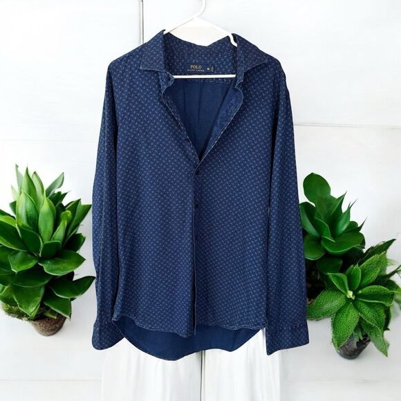 Polo Ralph Lauren Other - POLO Ralph Lauren Navy Blue Slim Fit Shirt mens XL timeless preppy